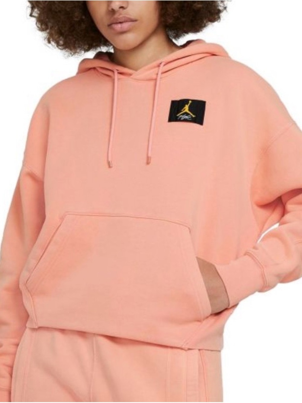 Nike Air Jordan Flight Fleece Hoodie Peach Pink Standard Fit Size M